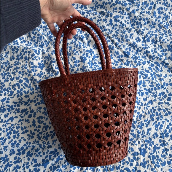 Reformation Handbags - Reformation leather woven bucket handbag